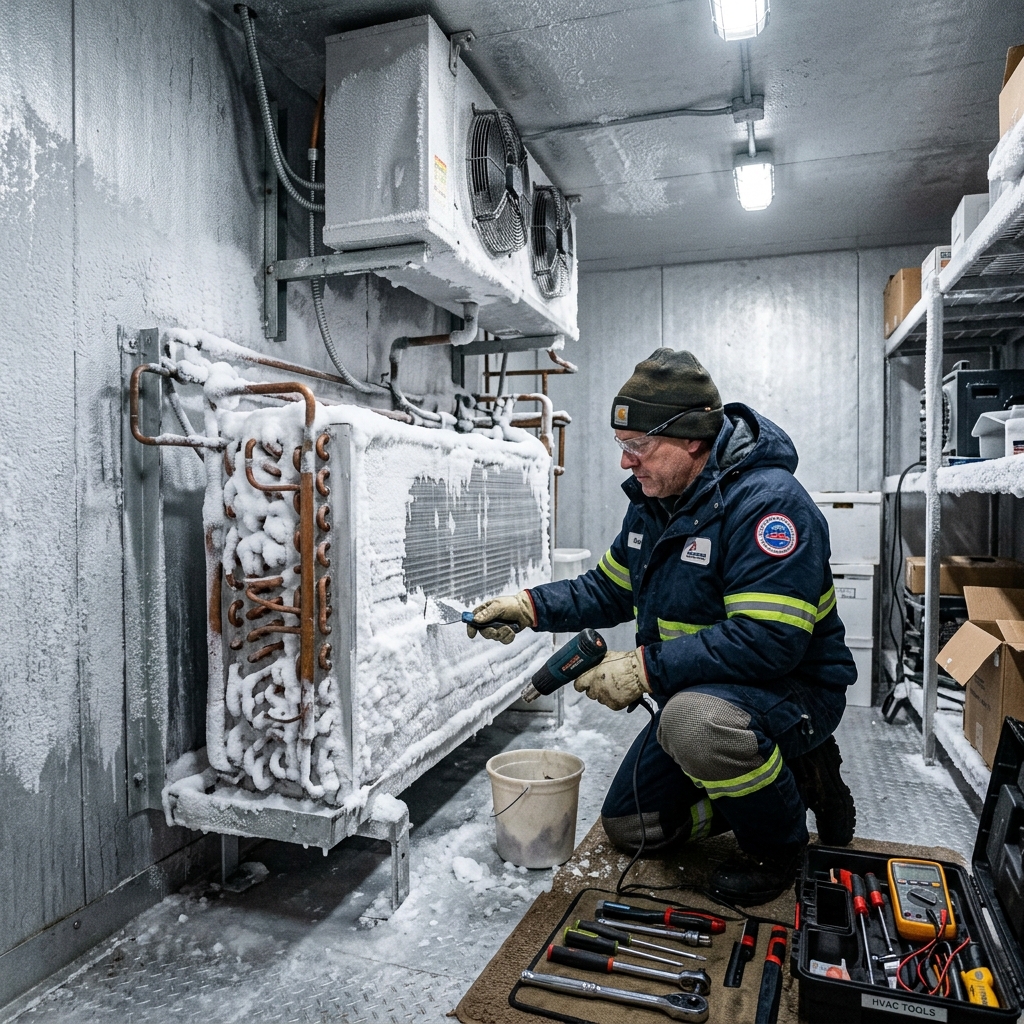 Deep freezer repair and frost removal